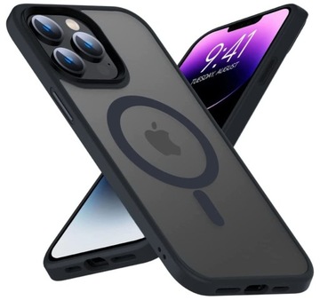 MATOWE ETUI do IPHONE 14 PRO do Magsafe MAGNETYCZNE + SZKŁO