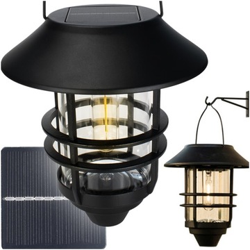 WISZĄCA LAMPA SOLARNA LED LATARENKA OGRODOWA LOFT