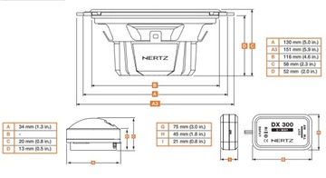 АВТОМОБИЛЬНЫЕ ДИНАМИКИ HERTZ DSK130.3 2-ПОЛОСНАЯ СИСТЕМА