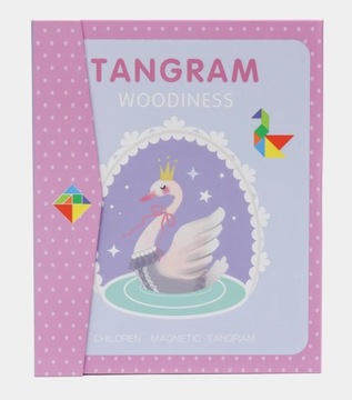 TANGRAM KLOCKI MAGNETYCZNE DREWNIANA UKŁADANKA Z łabędziem Prezent