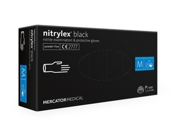 Перчатки нитриловые черные nitrylex черные М 100 шт, одноразовые перчатки