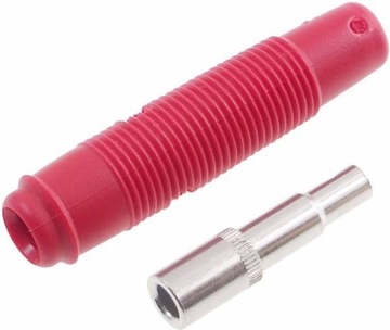Gniazdo na przewód 4 mm, izolowane czerwone