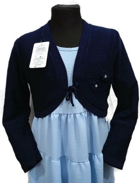 granatowy dziewczęcy SWETER * BOLERKO * 92 cm