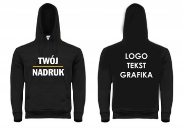 BLUZA KANGOO KAPTUREM Z TWOIM NADRUKIEM DWUSTR XL