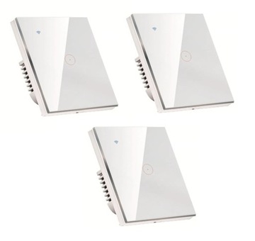 3X WŁĄCZNIK ŚWIATŁA LED KRZYŻOWY SZKLANY TUYA Smart WiFi