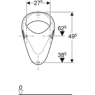 ПИСУСУР GEBERIT FELIX, ВПУСК ВЕРХ, ВЫХОД НАЗАД ИЛИ ВНИЗ