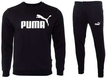 PUMA MĘSKI DRES KOMPLETNY ESS LOGO CZARNY r.L