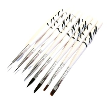 ZESTAW PĘDZELKÓW DO ŻELU/AKRYLU/ZDOBIEŃ 8szt