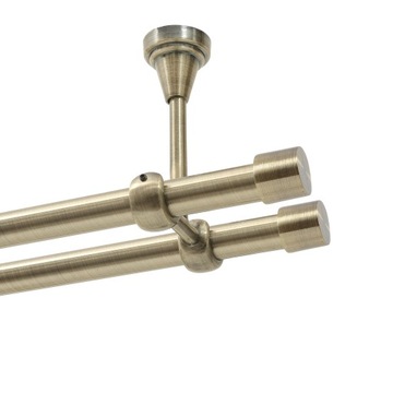 Двойной металлический карниз 19 мм 240 см без колесиков