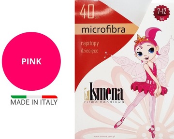 RAJSTOPKI RAJSTOPY GŁADKIE MIKROFIBRA 40 DEN PINK 8