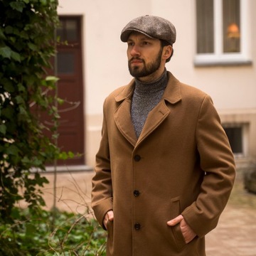 Твидовая кепка HARRIS, СИНЕ-КОРИЧНЕВАЯ, ЭЛЕГАНТНАЯ К ПАЛЬТО, 55 СМ