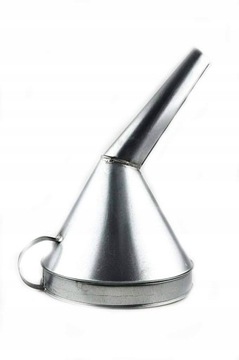 DUŻY LEJEK METALOWY PROSTY SKOŚNY Z SITKIEM PALIWA