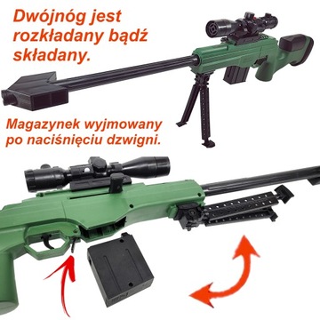KARABIN Sako SNAJPERKA na kulki 6mm Celownik LASER ASG Replika sprężynowa
