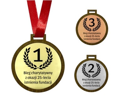Medal na prezent z GRAWEREM 70mm wstążka wybór miejsca koloru na zawody