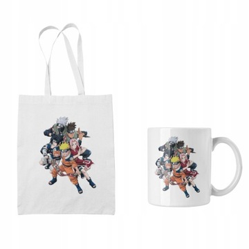 Zestaw Torba + Kubek Anime Naruto Biała
