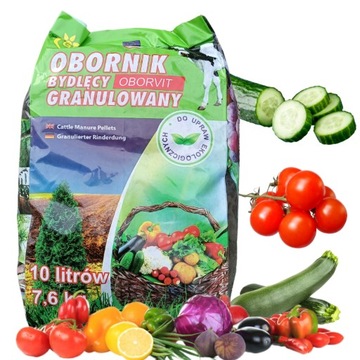 Obornik granulowany nawóz bydlęcy 10 l naturalny ekologiczny organiczny