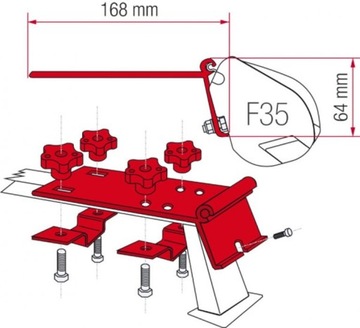 Adapter do markizy F35 pro na relingi T5 Vito Fiamma