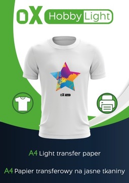 PAPIER TRANSFEROWY NAPRASOWANKA A4 NA JASNE 10 SZT