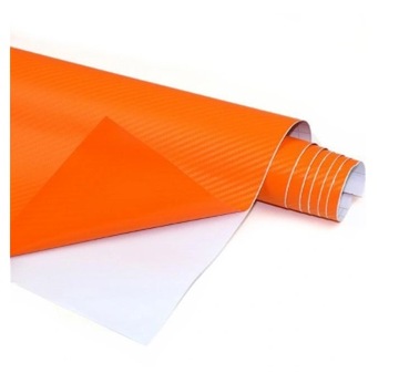 FOLIA OKLEINA CARBON 3D KARBON ORANGE 127 x 10 cm