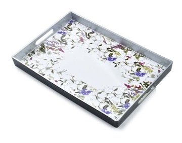 Taca dekoracyjna BLANCHE COLOURS biała kwiaty