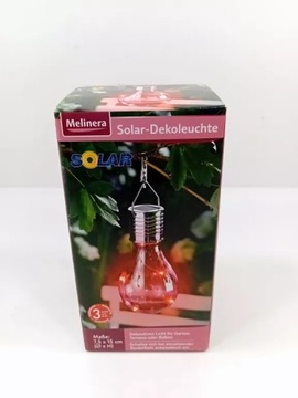 LIGHTING LAMPA SOLARNA ŻARÓWKA WISZĄCA CZERWONA