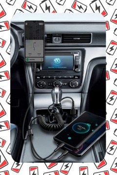 ЗАРЯДНЫЙ КАБЕЛЬ 3В1 ПРИЖИГАЛКА TYPE-C LIGHTNING MICROUSB ДЛЯ АВТОМОБИЛЯ 1М