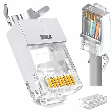 Wtyk RJ45 LAN kat 6 6a 7 FTP UTP STP 8p8c końcówki złączki 10szt