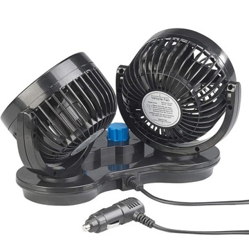 АВТОМОБИЛЬНЫЙ ВЕНТИЛЯТОР ДВОЙНОЙ ВЕНТИЛЯТОР 360° 12В ЗАЖИГАТЕЛЬ ТИХИЙ