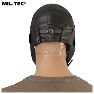 Мотоциклетная пилотская кепка MIL-TEC Коричневая кожаная M