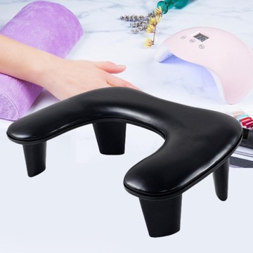 Podłokietnik w kształcie litery U Wygodny podłokietnik do manicure do zdobienia paznokci w domu DIY czarny