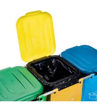 Каркас корзины для сортировки мусора 4 x 120л + мешки