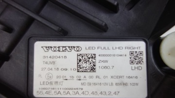 VOLVO XC60 II ПЕРЕДНИЙ ФОНАРЬ 31420418 EU