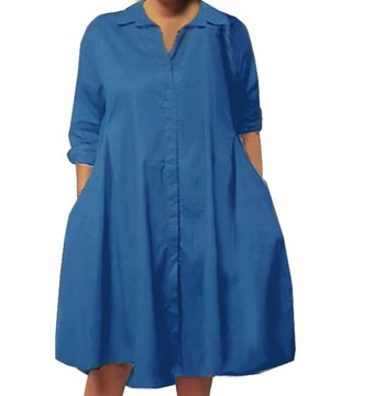 Sukienka tunika długa koszula LINDA 46/48 3xl 4xl niebieski