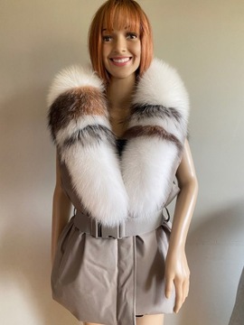 ПАЛЬТО С ВОРОТНИКОМ-КАТАНА-НАТУРАЛЬНЫЙ МЕХ-ЛИСА