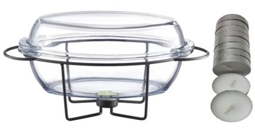 AMBITION NACZYNIE ŻAROODPORNE Z PODGRZEWACZEM SAULE 4,5 L BLACK + TEALIGHTS