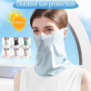 Cool Ice Silk Sunscreen Muffler Women Summer Anti UV Fishing Scarf Golf