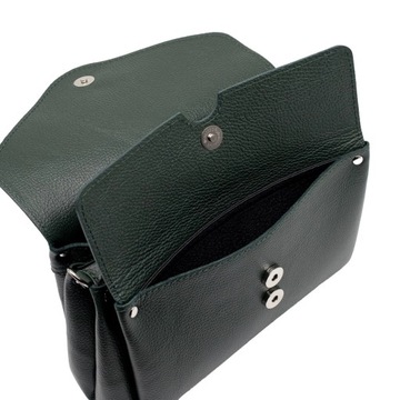 Классическая сумочка Alma из натуральной кожи зеленого цвета. Идея подарка