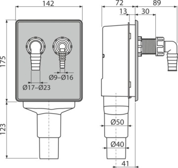 УНИВЕРСАЛЬНЫЙ СИФОН ДЛЯ СТИРАЛЬНОЙ, СУШИЛЬНОЙ ИЛИ ПОСУДОМОЕЧНОЙ МАШИНЫ