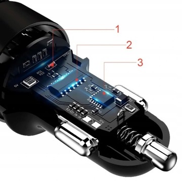 АВТОМОБИЛЬНОЕ ЗАРЯДНОЕ УСТРОЙСТВО НАПРЯЖЕНИЕ QC 3.0 СИНИЙ