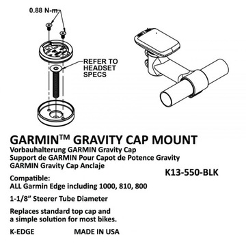 K-Edge Garmin Gravity Cap Mount черный