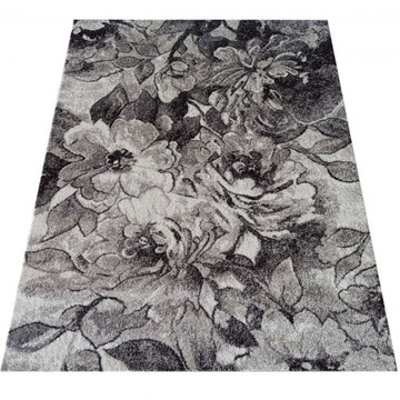 Dywan do salonu w kwiaty brązowy 160x220