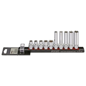 SONIC Zestaw krotkich i długich nasadek E-Torx 10szt 3/8 na szynie, r