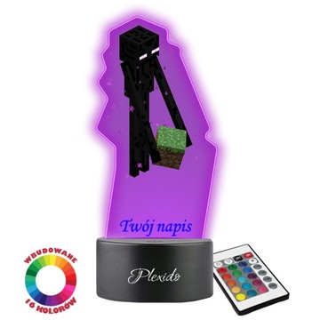 Lampka Nocna z Nadrukiem 3D LED Minecraft Enderman