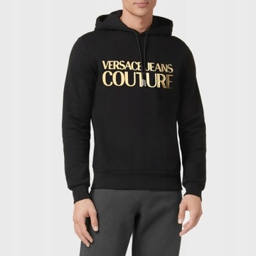 Versace Jeans Couture bluza męska czarna z kapturem M Thick Foil 74GAIT03