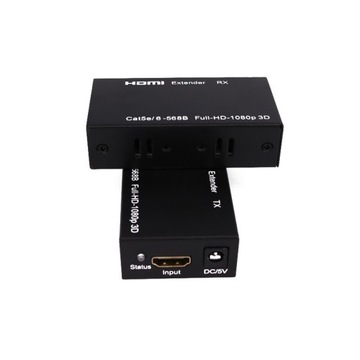 КОНВЕРТЕР-ЭКСТЕНДЕР HDMI-LAN ЧЕРЕЗ ВИТОЙ КАБЕЛЬ RJ45 ДЛИНОЙ 60М