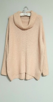Reserved blado różowy sweter z luźnym golfem r 40/42