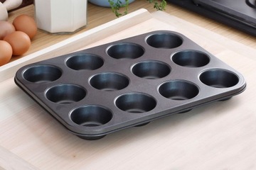 ФОРМА ДЛЯ ВЫПЕЧКИ МАФФИНОВ ПРОТИВЕНЬ ДЛЯ 12 МАФИНОВ с антипригарным покрытием