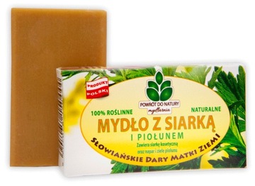 NATURALNE MYDŁO Z SIARKĄ I PIOŁUNEM 100% ROŚLINNE