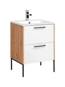 SZAFKA Z UMYWALKĄ 60CM MADERA STOJĄCA STALOWE NOGI