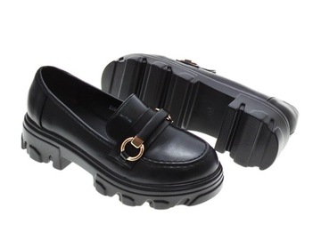 ЧЕРНЫЕ МОКАСИНЫ НА ПЛАТФОРМЕ ЖЕНСКИЕ, размер 40